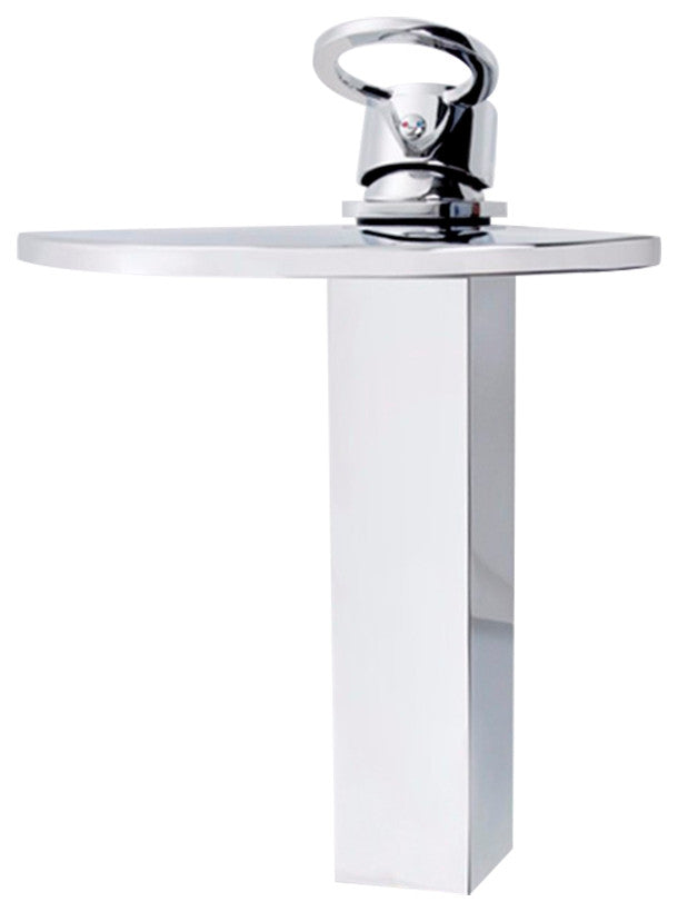 Chrome Brass Body Waterfall Bathroom Sink Faucet