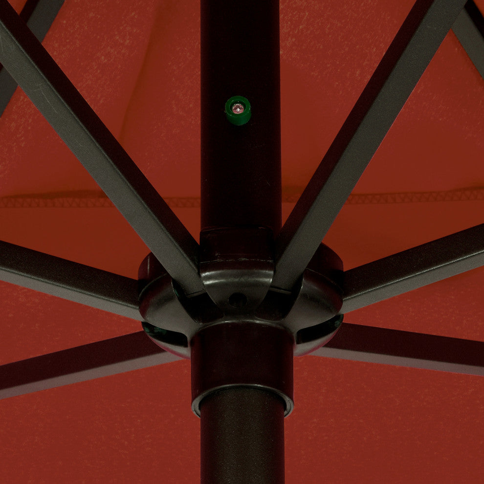 Astella 9' Round Outdoor Patio Umbrella With Push Tilt, Polyester Brick