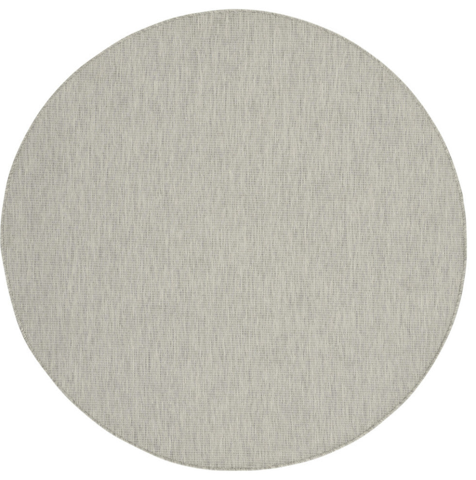 8' Gray Round Power Loom Area Rug