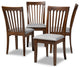 Bosvenna and Gray Upholstered Walnut Brown Finish Wood Dining Chair