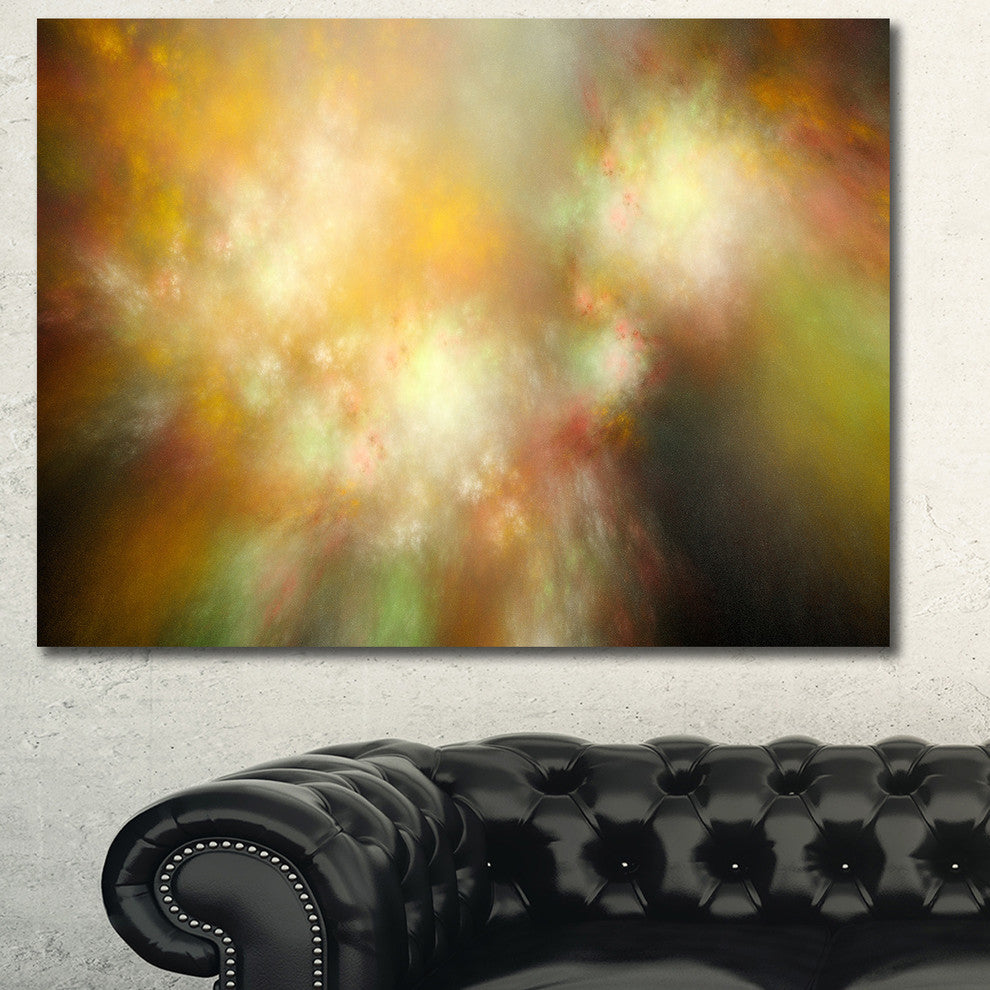 Perfect Yellow Green Starry Sky, Abstract Canvas Art Print, 40x30