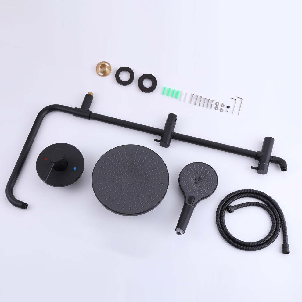 Wall Mounted Shower System with Multi-Function Hand Shower-with Rough-In Valve