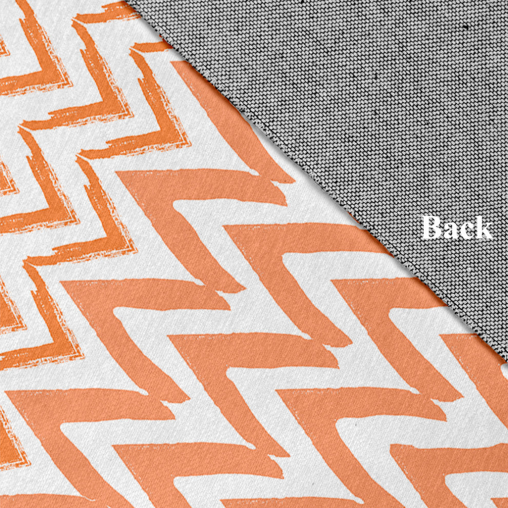 Jagged Graffiti Rug, Orange, 3'x5'
