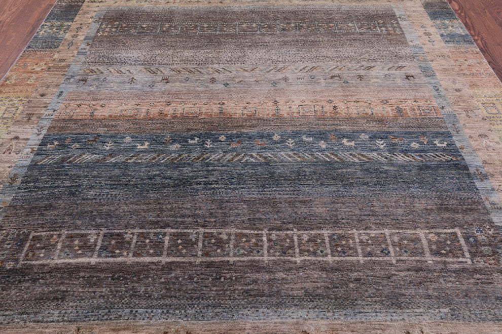 8' 0" X 10' 0" Tribal Persian Gabbeh Handmade Wool Rug Q9967