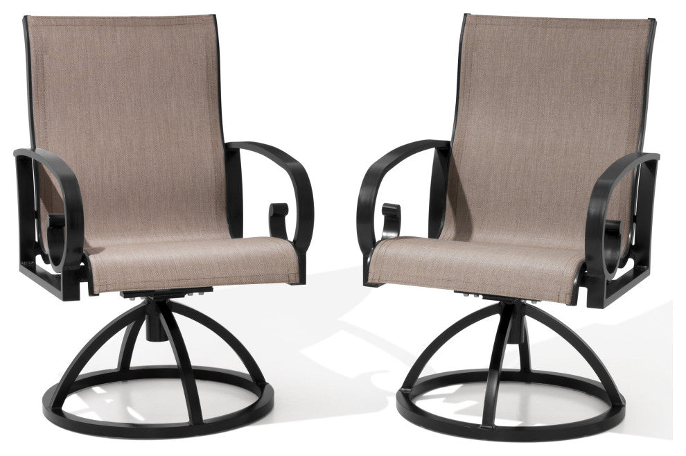 Bar Stool Chair Outdoor Aluminum Rocking Lounge, Brown