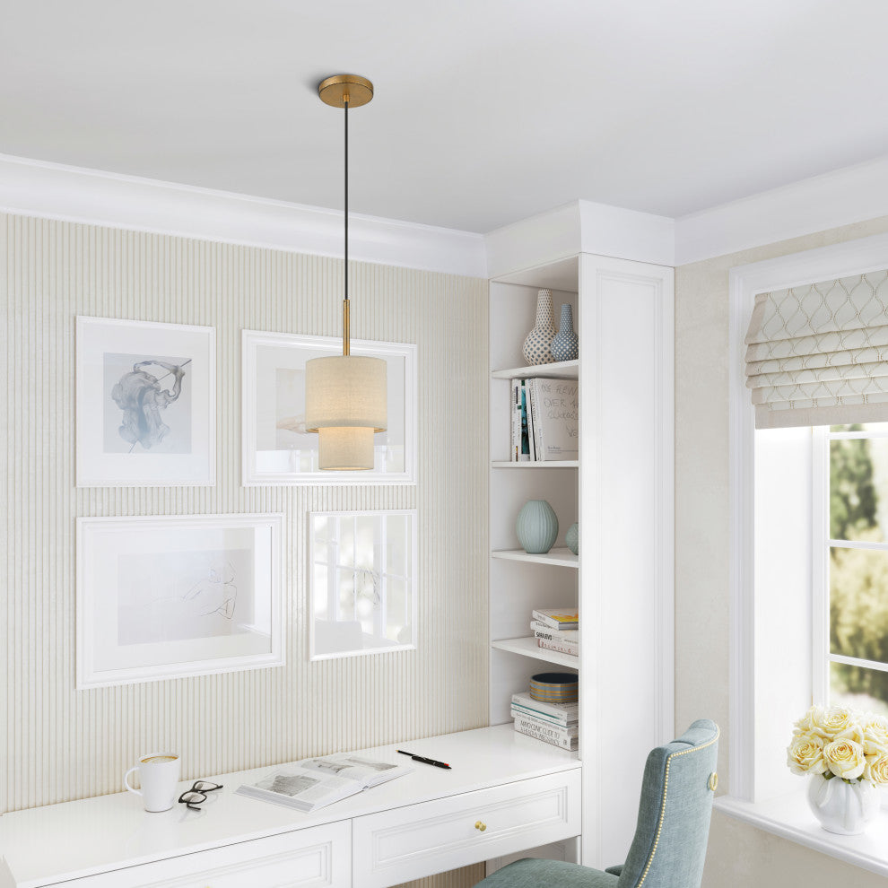 Bellingham 1-Light Antique Gold Leaf Mini Pendant