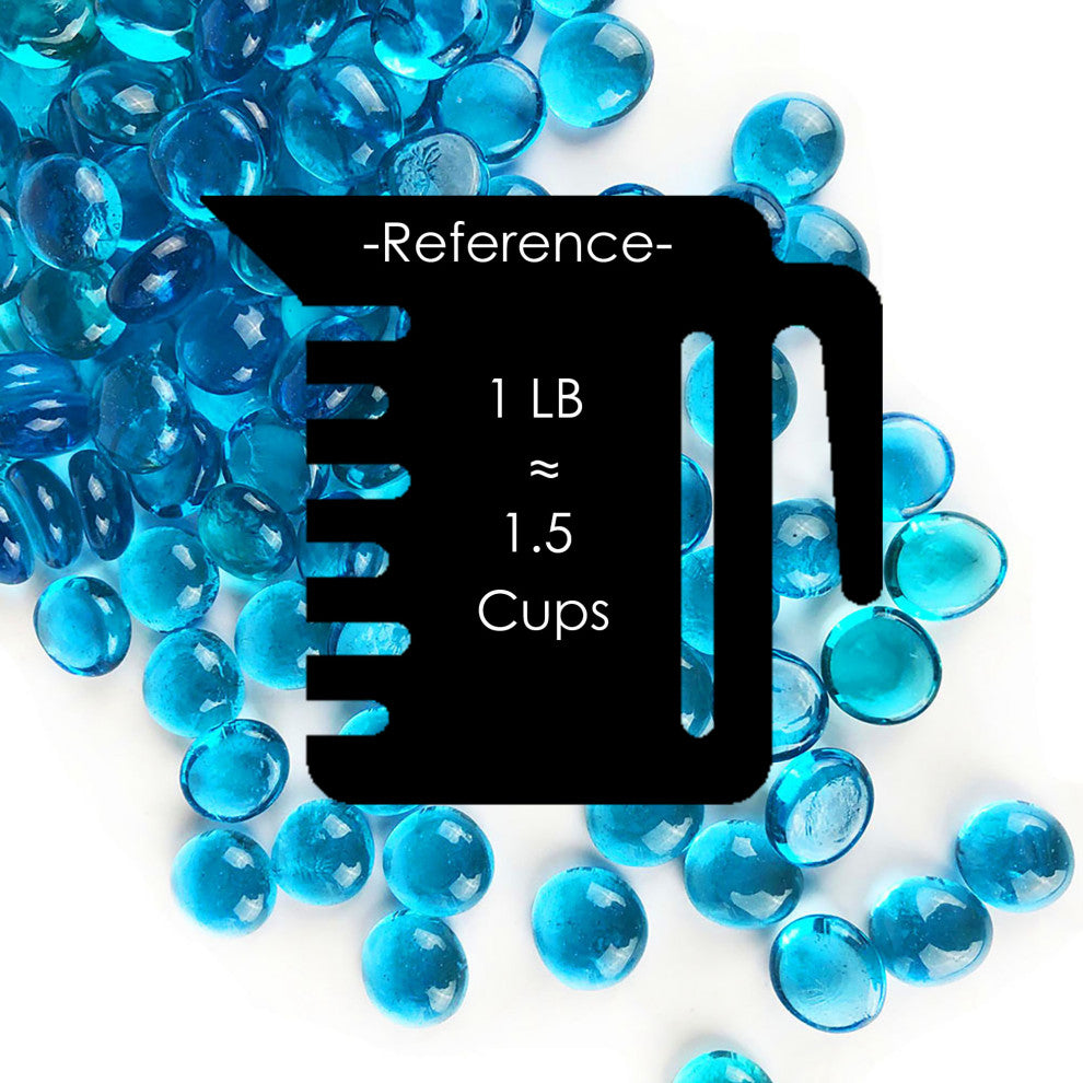 18 LBS CYS Vase Filler Glass Flat Marbles Gem Stones Approx. 1800 pcs, Light Blue