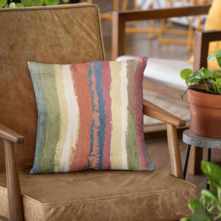 Plutus Multi-Color Cuba Stripe Luxury Throw Pillow, 26"x26"