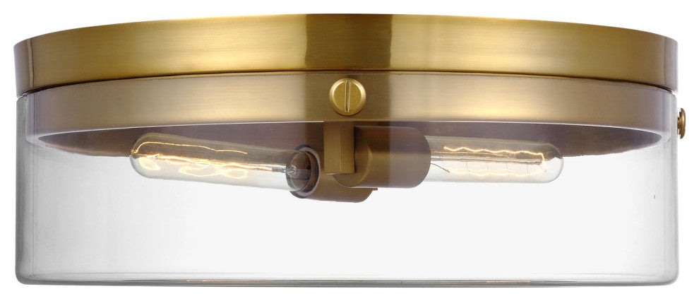 Garrett Large Flush Mount, Burnished Brass