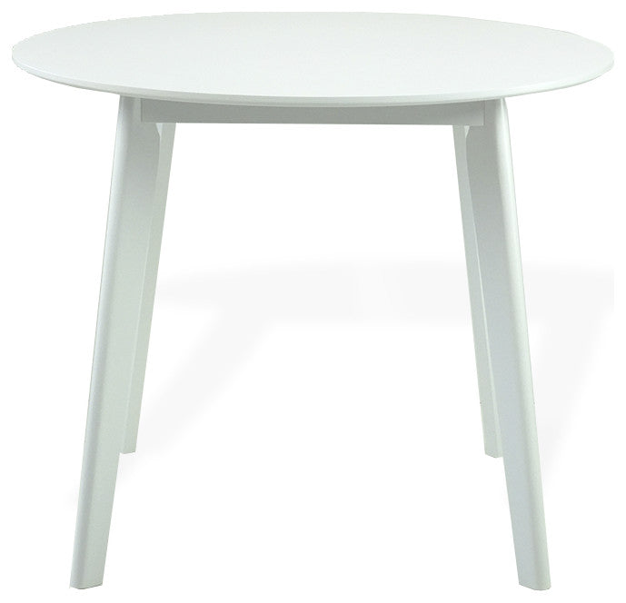 Yumiko Round Dining Kitchen Table Modern Wood, White color