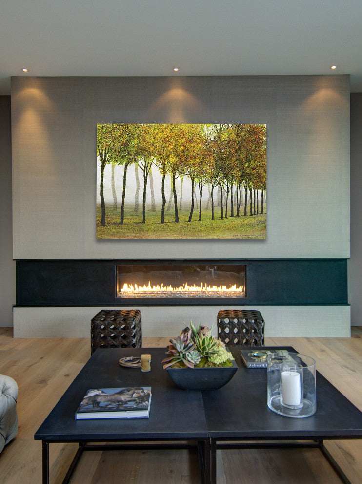 "Row of Trees Green" Painting Print on Canvas by Chris Vest