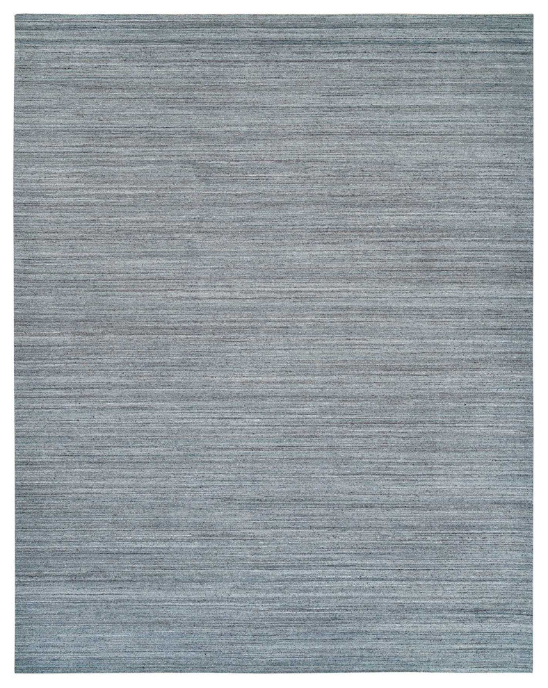 Arsenic Gray Modern Striae Design Wool Hand Loomed Oversized Rug, 12'x14'11"