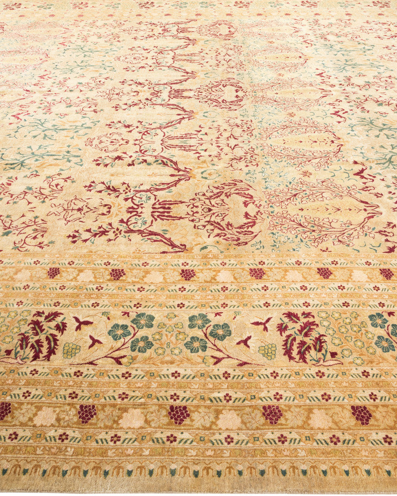 Mogul, One-of-a-Kind Hand-Knotted Area Rug Yellow, 12'2"x17'9"