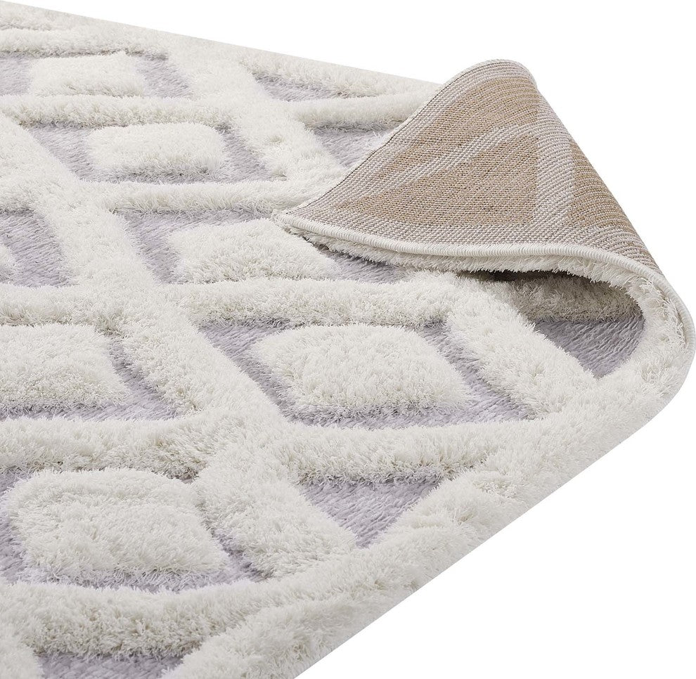 Morsel Abstract Diamond Lattice 5x8 Shag Area Rug