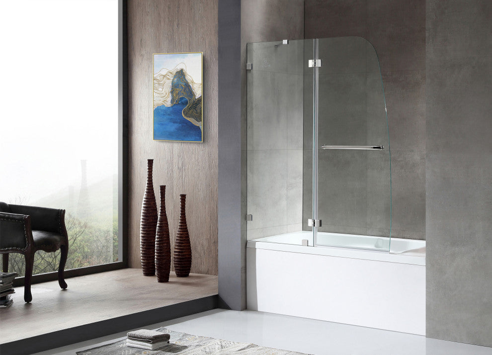 ANZZI Pacific 48" x 58" Frameless Tub Door, Polished Chrome