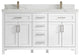 Cambridge 60 Double Bathroom Vanity in White 2" Calacatta Laza