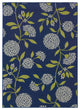 HomeRoots 9' x 13' Indigo and Lime Green Floral Indoor or Outdoor Area Rug