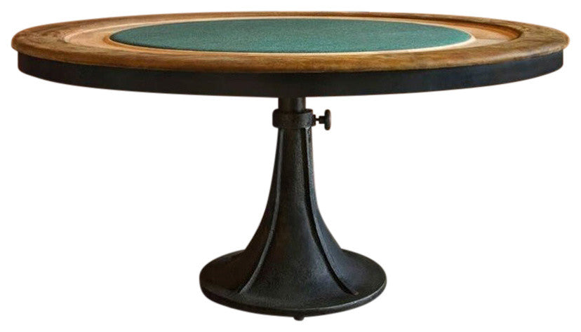 District Eight Poker Game Table in Solid French Oak by Nuevo