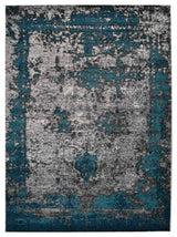 Machine Woven Heatset Polypropylene Area Rug Abstract Ivory Blue, [Rectangle] 10'x13'