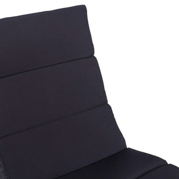 vidaXL Sunbed Grey Poly Rattan Standard Foldable Folding Sun Lounger