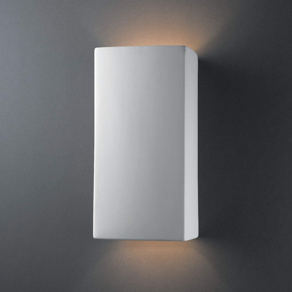 Ambiance Large Rectangle, Outdoor Wall Sconce, Bisque
