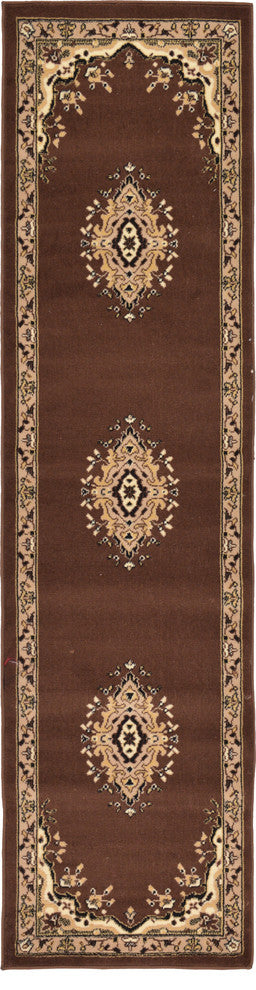 Unique Loom Brown Washington Reza 2' 2 x 8' 2 Runner Rug