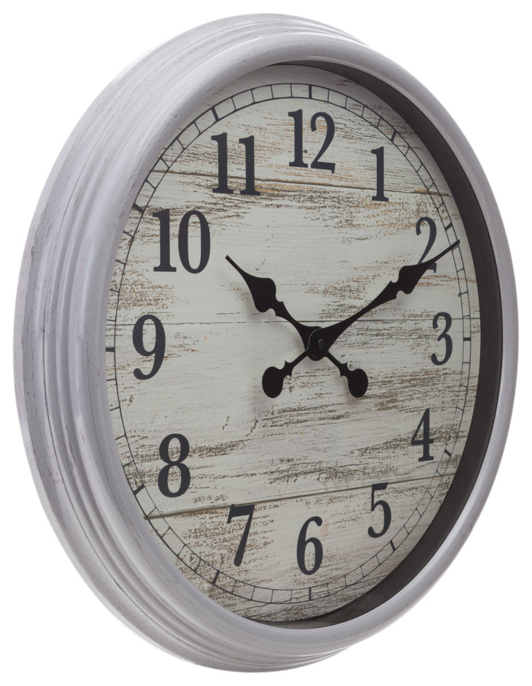 Kiera Grace Mallory Decorative Round Wall Clock, 20"Hx20"Wx2"D, Weathered Gr