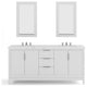 Elizabeth 72" Double Sink Carrara White Marble Vanity, Pure White