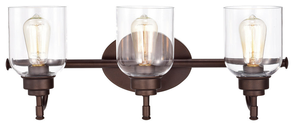 CHLOE Lighting ADAIR Transitional 3-Light Oil Rubbed Bronze Bath Fixture