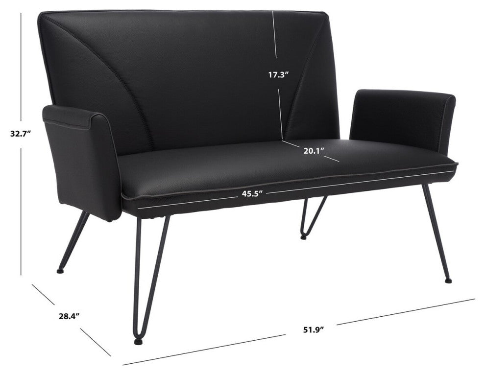 Safavieh Johannes Settee, Black