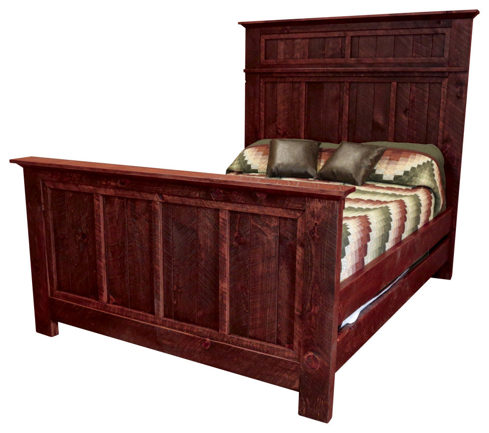 Barnwood Style Timber Peg North River Panel Bed, Michael's Cherry, Queen