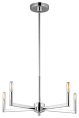 Fullton Five Light Chandelier, Chrome