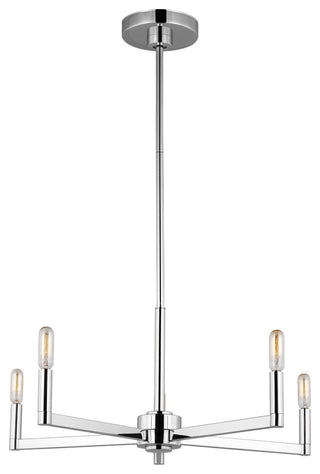 Fullton Five Light Chandelier, Chrome