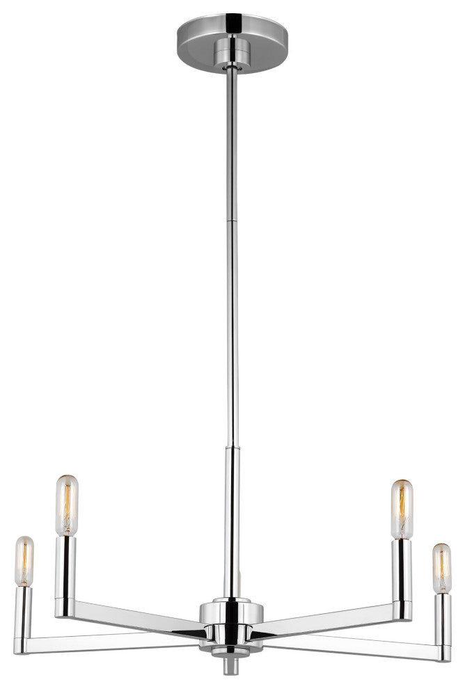 Fullton Five Light Chandelier, Chrome