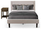 2Pc Fannin Bedroom Set, 1 Full Bed Frame, Bedroom Nightstand, Mist Beige