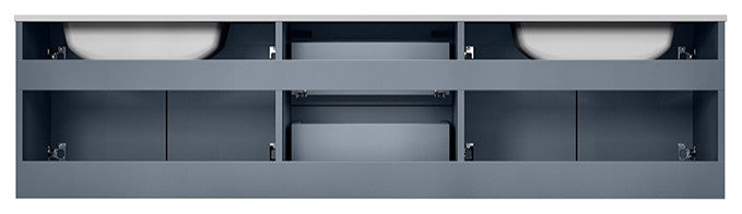 Geneva Transitional Dark Grey 72" Double Vanity