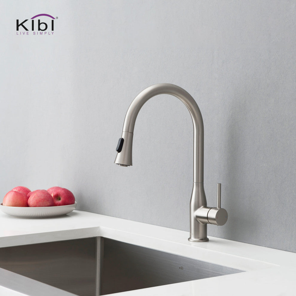 Napa Single Handle Pull Down Faucet, Brushed Nickel, W/ Soap Dispenser