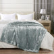 Plain Faux Fur Throw Blanket, String Grey, 60"x80"