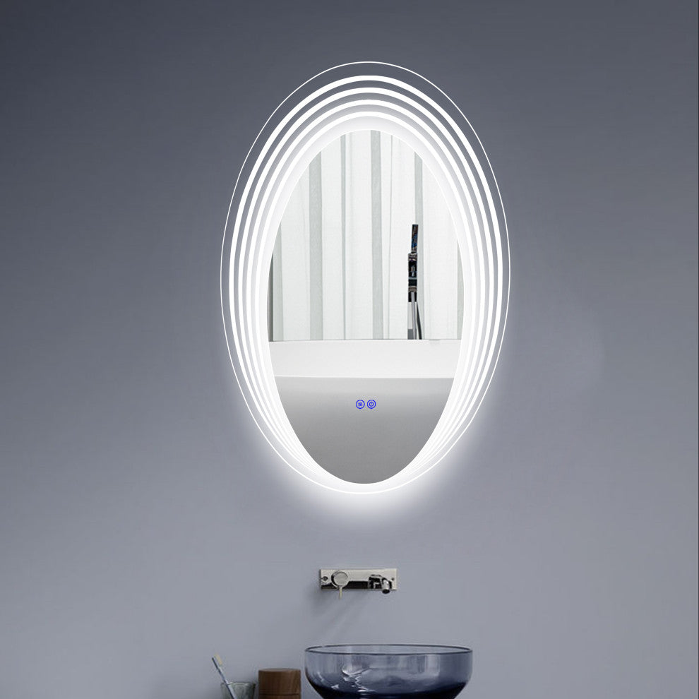 Luminosity Back Lit Oval Touchscreen Led Mirror 36" Height