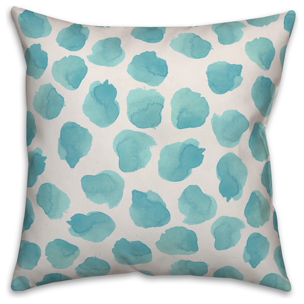 Sea Glass Watercolor Dots 18x18 Throw Pillow
