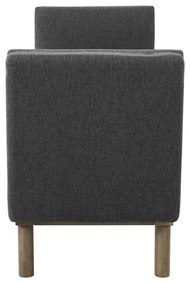 Gray Haven Tufted Button Upholstered Fabric Accent Bench