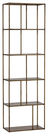 Eiffel Antique Brass Bookcase, Small