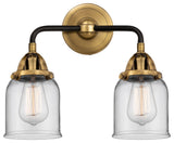 Small Bell Bath Vanity Light, Black Antique Brass, Clear, Clear