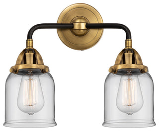 Small Bell Bath Vanity Light, Black Antique Brass, Clear, Clear