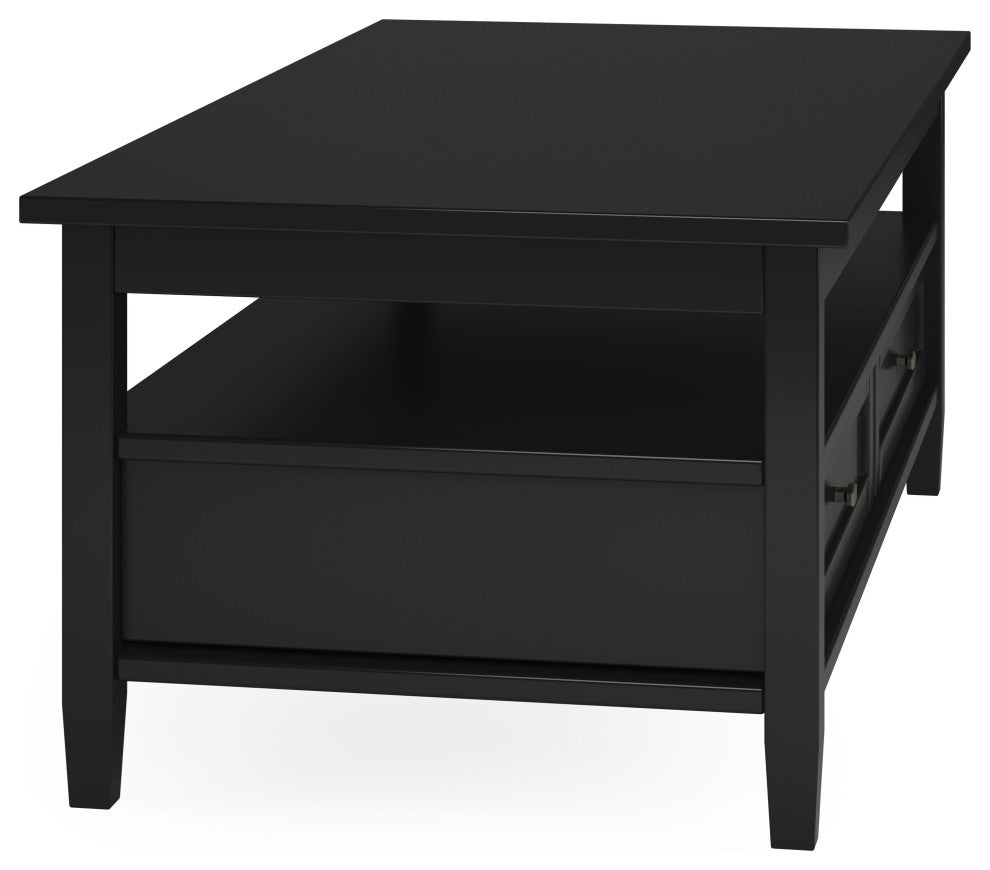 Warm Shaker Solid Wood Coffee Table, Black