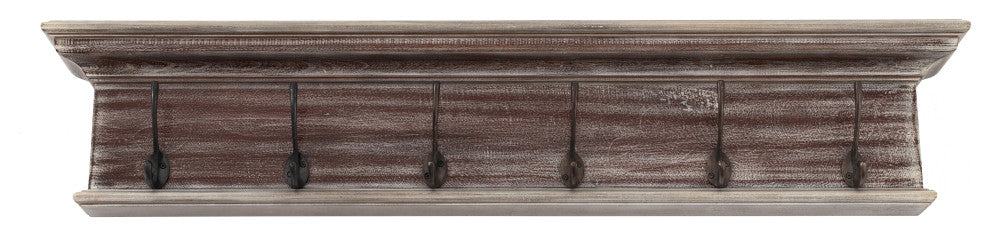 Halifax 6 Hook Coat Rack, Natural Wash