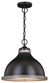 Sheffield 15" Pendant New Bronze and Distressed Ash with Light Silver Inner