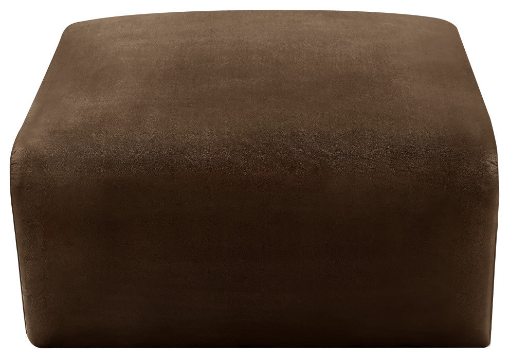 Arc Upholstered Modular Component, Brown, 1-Piece: Ottoman, Velvet