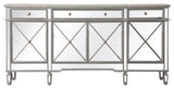 Cosmo 72" Mirrored Credenza, Silver