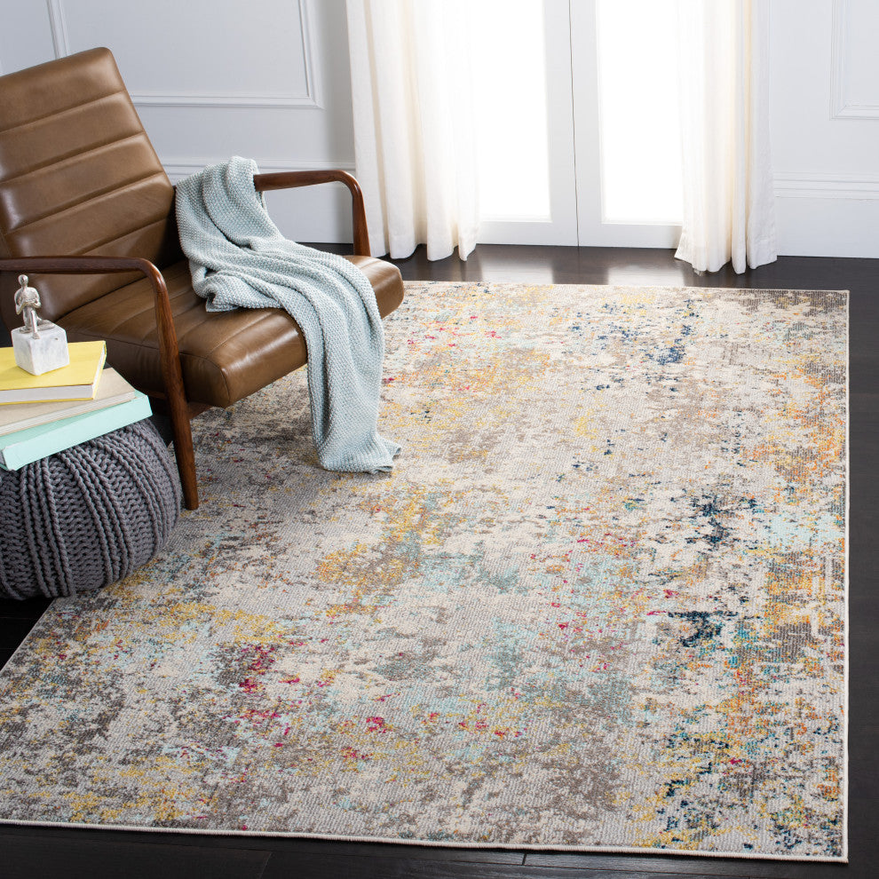 Safavieh Madison Mad453F Organic and Abstract Rug, Gray and Gold, 10'0"x14'0"